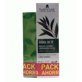 Natysal Pack Ahorro Mousse Arbol del Té 150 ml + Crema Facial Arbol de Té 50 ml.