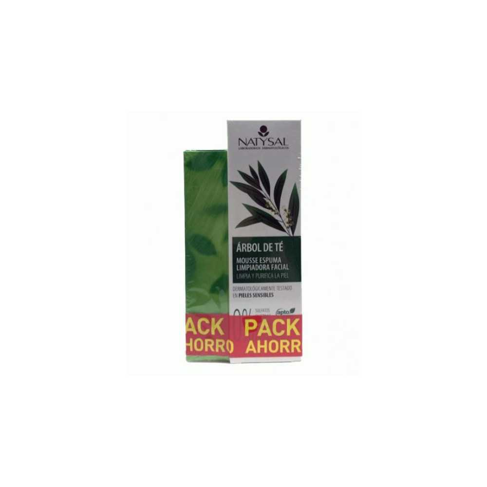 Natysal Pack Ahorro Mousse Arbol del Té 150 ml + Crema Facial Arbol de Té 50 ml. Natysal Pack Ahorro Mousse Arbol del Té 150 ml + Crema Facial Arbol de Té 50 ml.
