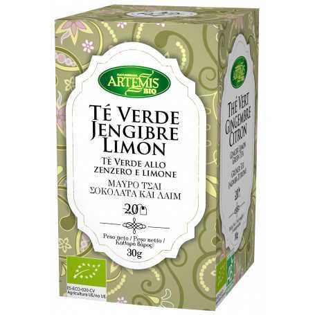 Té Verde Jengibre Limón 20 bolsitas. Artemis BIO