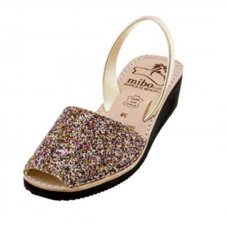 Abarca Cuña Multi Metal Ivori. Mibo