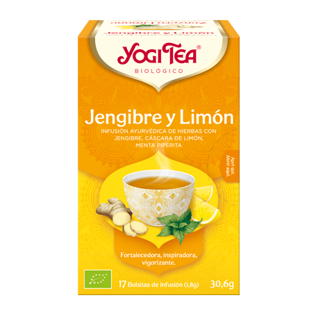Yogi Tea Jengibre y Limón, 17 bolsitas de infusiones Bio