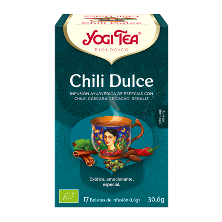 Yogi Tea Chili Dulce, 17 bolsitas de infusiones Bio