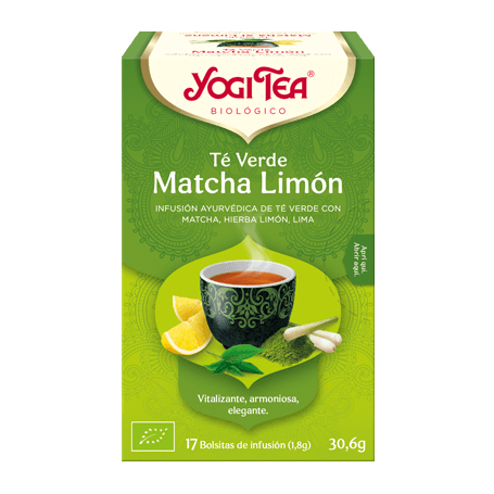 Yogi Tea Matcha Limón, 17 bolsitas de infusiones Bio.