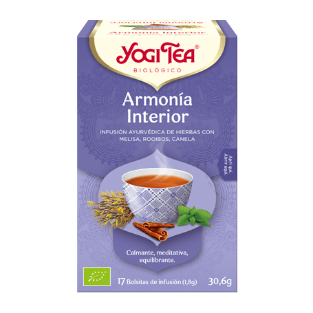 Yogi Tea Clama Interior, 17 bolsitas de infusiones Bio.