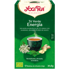 Yogi Tea Te Verde Energía, 17 bolsitas de infusiones Bio.
