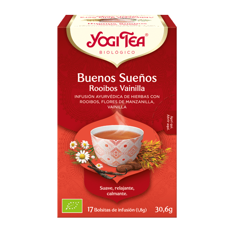 Yogi Tea Buenos Sueños Rooibos, 17 bolsitas de infusiones Bio.