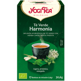 Yogi Tea Té Verde Harmonía, 17 bolsitas de infusiones Bio.