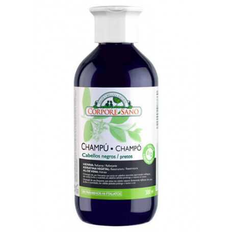 Champú Cabellos Negros Henna 300 ml. Keratina Vegetal Y Aloe Vera. Corpore Sano