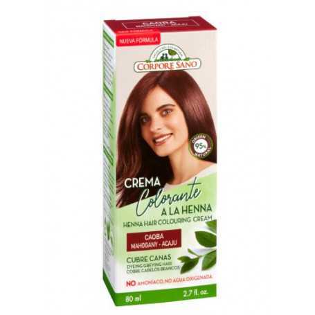 Crema Colorante Caoba 80 ml. Henna, Jojoba y Aloe Vera. Corpore Sano