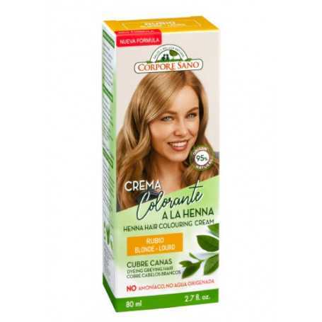 Crema Colorante Rubio 80 ml. Henna, Jojoba y Aloe Vera. Corpore Sano