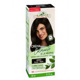 Crema Colorante Negro 80 ml. Henna, Jojoba y Aloe Vera. Corpore Sano