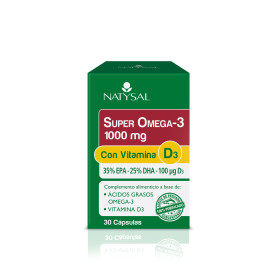 Super Omega 3 1000 mg + D3 4000ui 30 perlas. Natysal