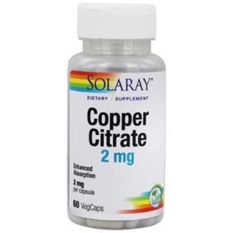 Solaray Cobre Citrato 2mg. 60 cápsulas vegetales