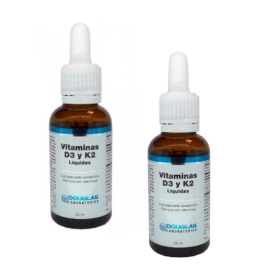 Pack 1+1 Vitamina D3 y K2 líquida 25 ml. (2 x 174 días) Douglas Laboratories