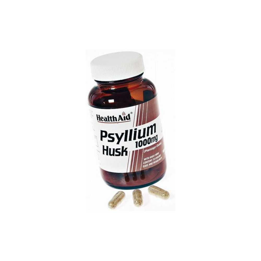 Fibra de cáscara de Psyllium 60 caps. HealthAid Fibra de cáscara de Psyllium 60 caps. HealthAid